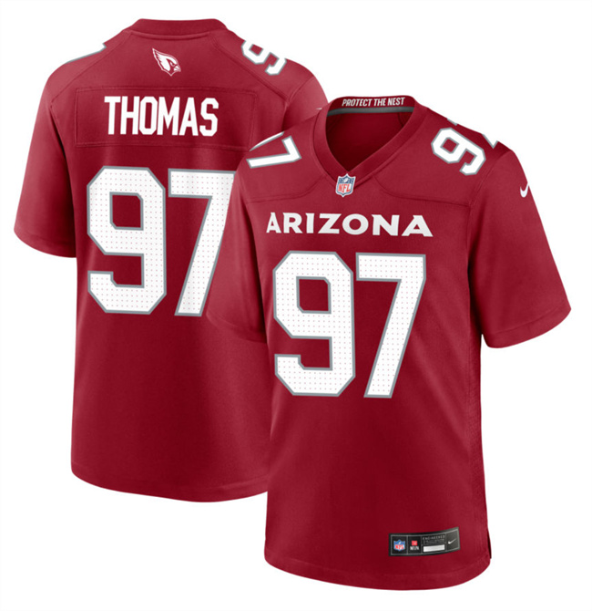 Men's Arizona Cardinals #97 Cameron Thomas Red 2023 Football Stitched Game Jersey